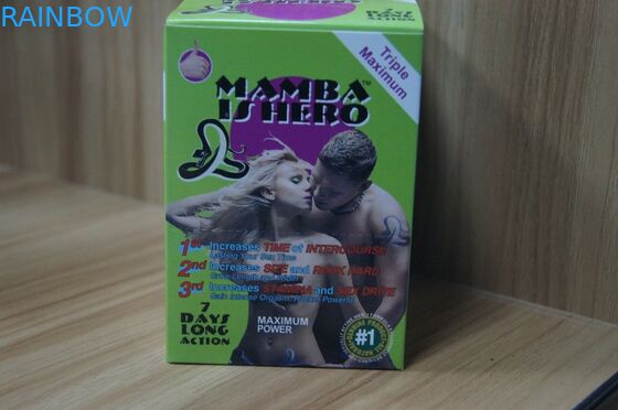 Black Mamba Sexual Pills Paper Box Packaging / Blisters Card With Embossing