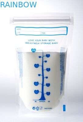 Resealable Stand Up Pouch Packaging With Zipper For Breast Milk Storage
