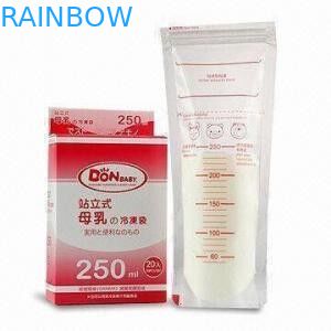 Custom Made Plastic Pouches Packaging , Breast Milk Storage Bag