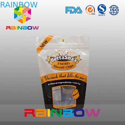 Stand Up k Clear Plastic Pouches Packaging With Butterfly Hang Hole For Candy / Snack Food