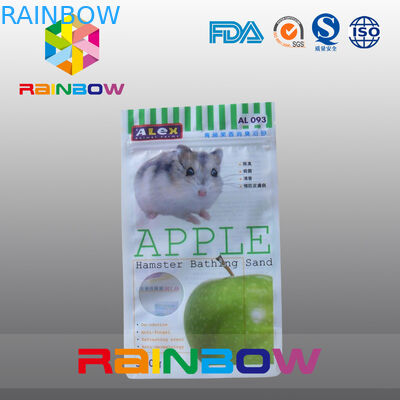 Three - Side Sealing k Pouch With Round Window For Packing Hamster Bathing Sand / Pet Food