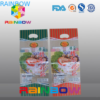 Custom Logo Back Side Sealing Plastic Pouches Packaging With A Hang Hole For Dry Noodles