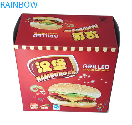 White Paperboard Colorful Printing Paper Box Packaging For Hamburger