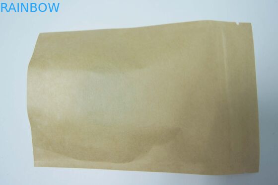 Clear Front Brown Kraft Paper Three Side Seal Bag For Cookies Packaging