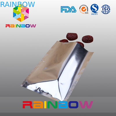 Customized Size No Printing Three Side Sealed Aluminum Foil Pouch Food Packaging