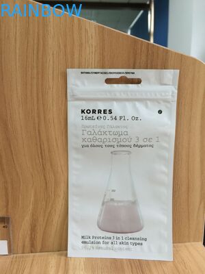 Three Side Seal Clear Front Cosmetic Packaging Bag , Pearl Powder k Pouch