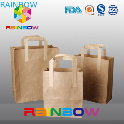 Customized Size No Printing Brown Kraft Paper Bag Shopping Bags With Handle