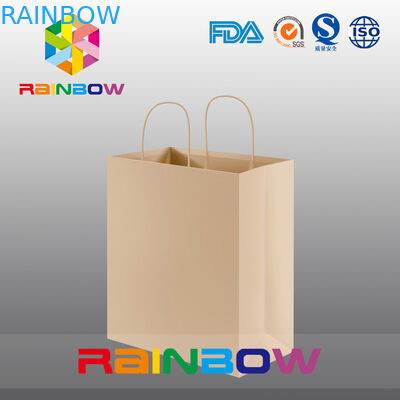 Customized Size No Printing Brown Kraft Paper Bag Shopping Bags With Handle