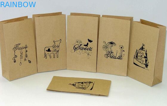 Craft Paper Bag Customized Paper Bags For Take Away Fast Food / Bread / Shopping Bag
