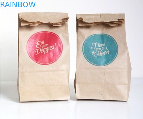 Craft Paper Bag Customized Paper Bags For Take Away Fast Food / Bread / Shopping Bag