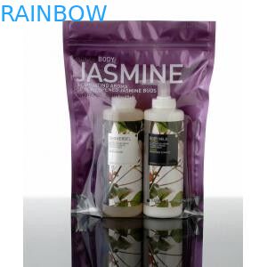 Transparent Front Display Plastic Cosmetic Packaging Bag With Zipper