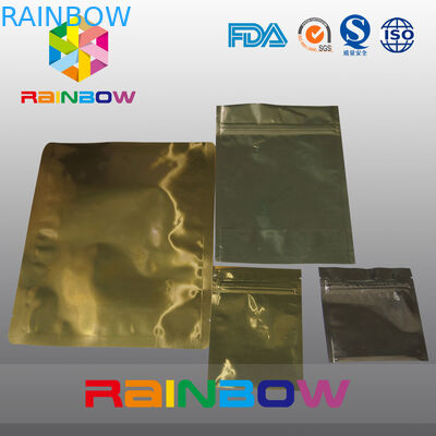 Gold Aluminum Foil Anti Static Bag Zipper Pouch Packing For Electronic Products