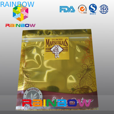 Gold Aluminum Foil Anti Static Bag Zipper Pouch Packing For Electronic Products