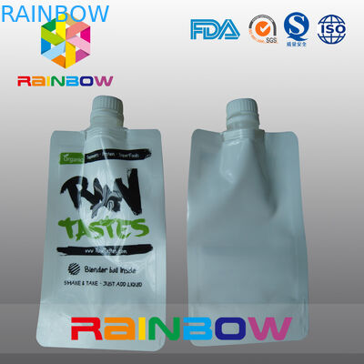 White Stand Up Spout Pouch Packaging For Raw Jam  / Liquid / Drinking Food