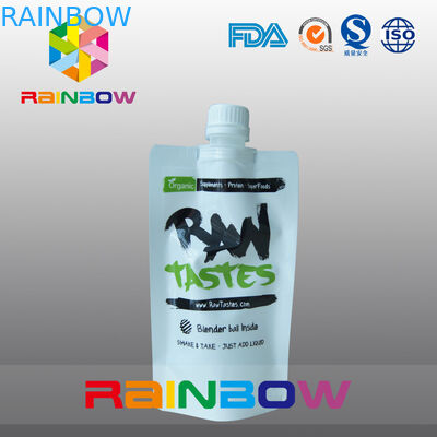 White Stand Up Spout Pouch Packaging For Raw Jam  / Liquid / Drinking Food