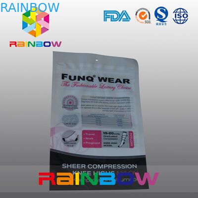 Red And White Mylar Plastic Window Bag With Zipper Top For Food / Fresh Pleeled Garllic