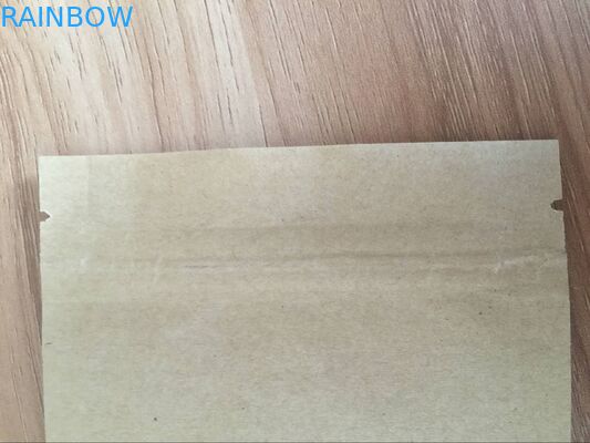 Customized Paper Bags Flat Kraft Paper Lined Foil Three Side Seal Top Zip Lock Bags