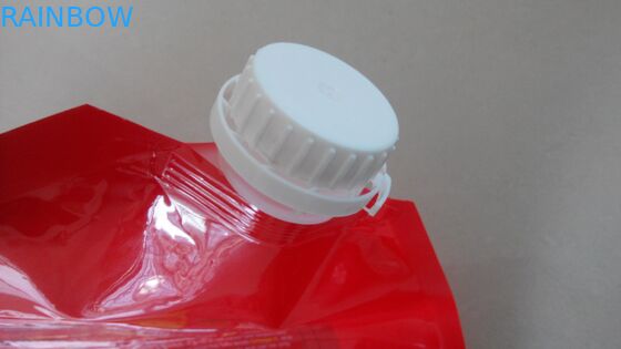 Printed Logo Stand Up Spout Pouch With Handle For 4.5L Cooking Oil / Huile De Canola
