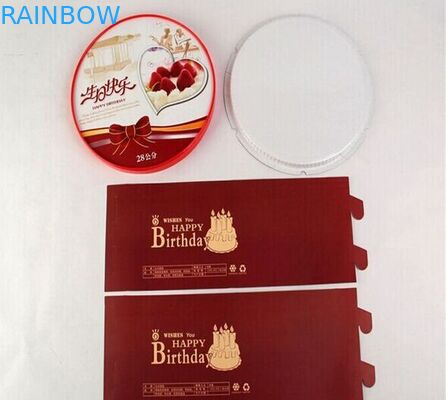 Food Grade Round Red Fold Cardboard Paper Box Packaging Decorative Cake Boxes