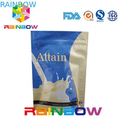 Smoothing Printed Aluminum Foil Whey Protein Powder Packaigng Pouch With Zipper