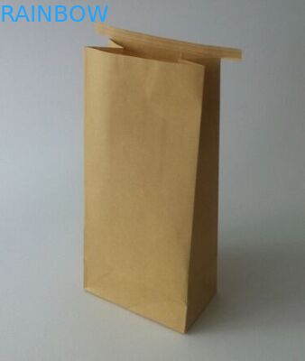 Nature Kraft Paper Bag For Coffee / Tea / Snack Food Packaging Bag With Tin Tie