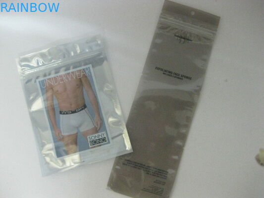 Clear Stand Up Plastic Underware Packaging Pouches Zip Lock Customized Printed
