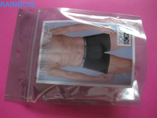 Plastic Stand Up Zipper Custom Printing Garment Packaging Bag For Underware