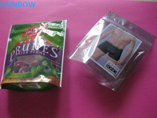 Plastic Stand Up Zipper Custom Printing Garment Packaging Bag For Underware