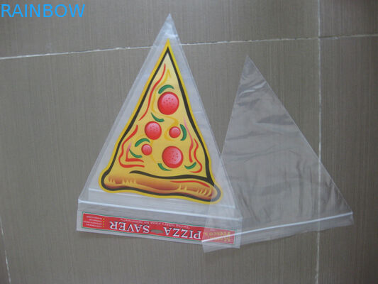 Plastic Pizza Saver Bag Triangle Shape Bag , Plain / Clear Grip Seal Bag