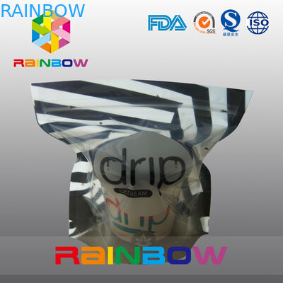 Stand Up Glossy Ice Cream Plastic Pouches Packaging With Clear Window And Zipper