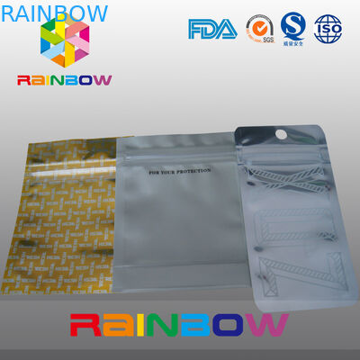 Stand Up Zipper Bag For Tea , Plastic Pouches Packaging Bottom Gusset Bags And Handle