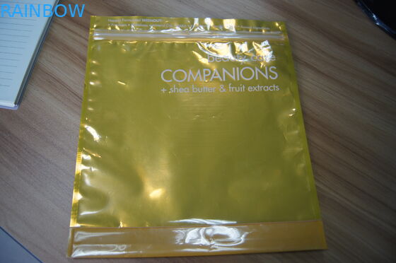 Transparent Front Display Plastic Cosmetic Packaging Bag With Zipper