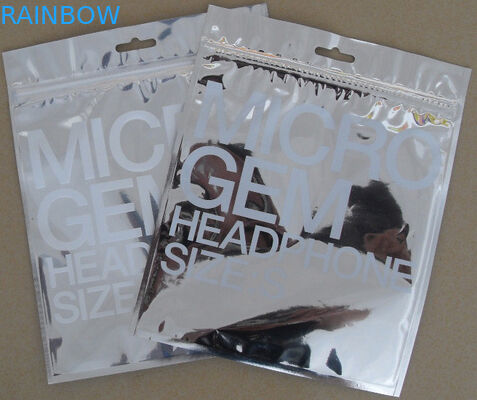 Transparent Front Display Plastic Cosmetic Packaging Bag With Zipper