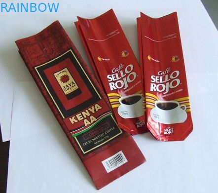 Custom Design Foil Coffee Bag With One Way Degassing Valve , Green / Black