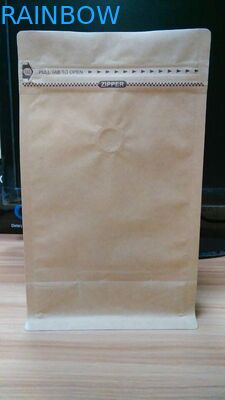 Stand Up Kraft Paper Bag Customized Paper Bags With Foil / Zipper