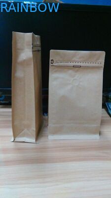 Stand Up Kraft Paper Bag Customized Paper Bags With Foil / Zipper