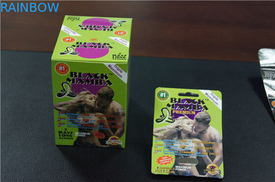 Man's Hair Care Product / Mamba Is Hero Green Blister Card Packaging Sexual Pills Packaging