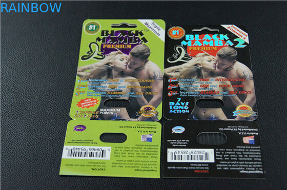 Man's Hair Care Product / Mamba Is Hero Green Blister Card Packaging Sexual Pills Packaging
