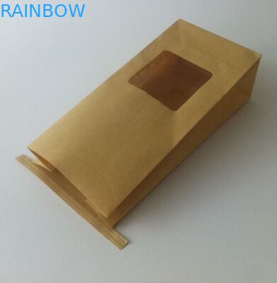 Foil Lined Snack Bag Packaging Paper Bag Kraft Paper Bags With Tin Tie And Window