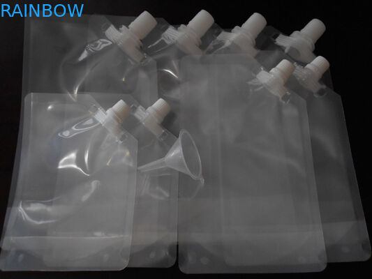 4oz 8oz 16oz 32oz PA/PE Stand up Transparent  Spout Bag for Wine Packaging