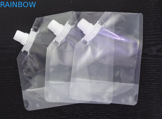 4oz 8oz 16oz 32oz PA/PE Stand up Transparent  Spout Bag for Wine Packaging