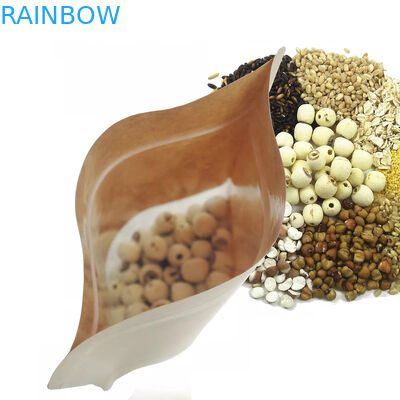 Food Grade Kraft Paper Bag With Clear Window / Mylay Bag For Bean , Candy , Bread , Coffee
