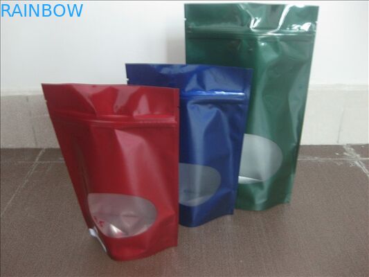 Aluminum Foil Lamination Stand Up Bag , Clear Window  Tea / Coffe Packaging