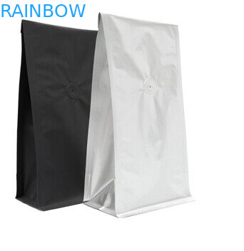 Flat Bottom Kraft Paper Coffee Pouch Heat Sealed Food Grade Packaging
