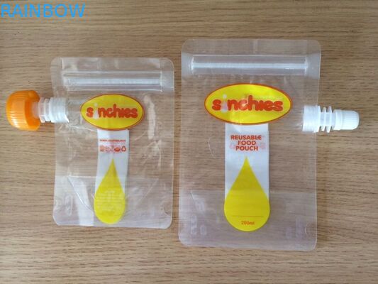 FDA certification reusable liquid food spout pouch with leakproof