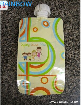 Leakproof  Reusable Baby Food Pouches with Bottom Double Zipper