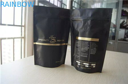 Custom Printed Stand Up Coffee Bag With Degassing Valve / Coffee Bean Packaging Bag