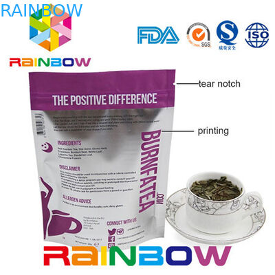 Side Gusseted Doy Pack Kraft Paper Tea Packaging Bag Aluminum Foil Plastic k Pouch