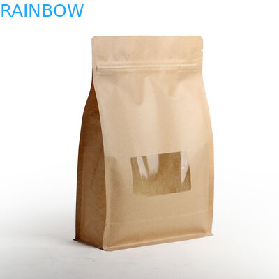 Moisture Proof Flat Bottom Laminated Tea Bags Packaging With Zipper And Window