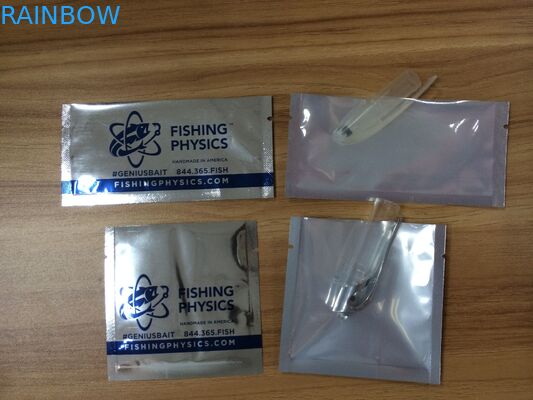 Customized Soft Plastic Bait Foil Pouch Packaging For Fishing Worm With Clear Side